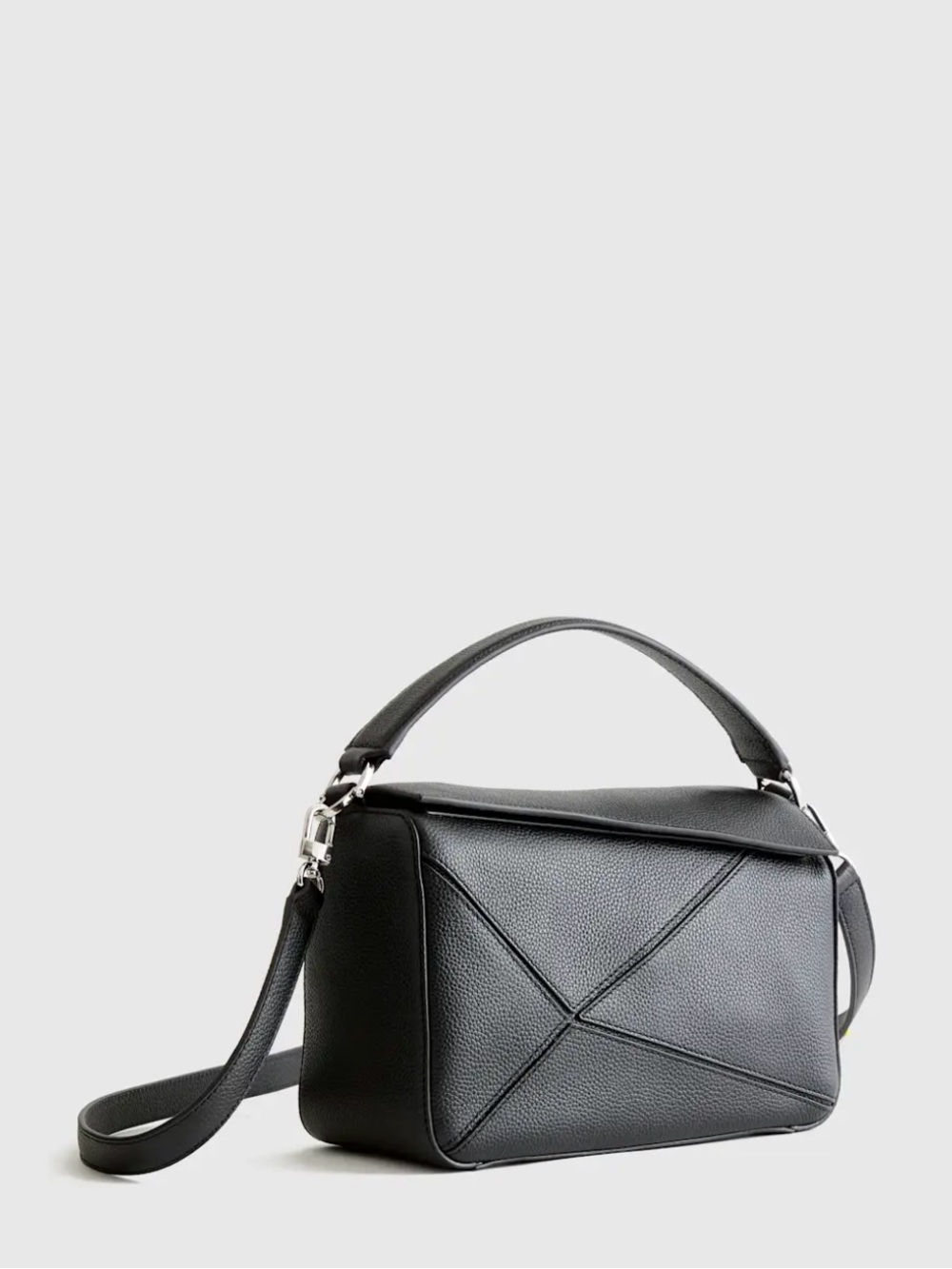 Quince Italian Leather Patchwork Crossbody Bag Black NWOT With Dustbag